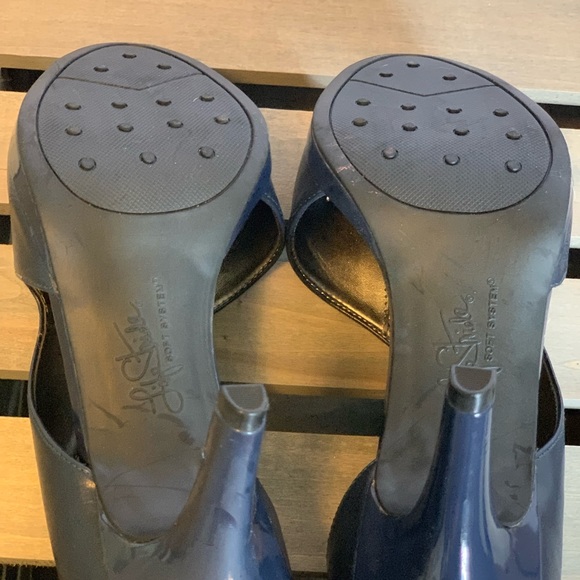 Lifestride navy leather sandal heels size 11W - Picture 4 of 6